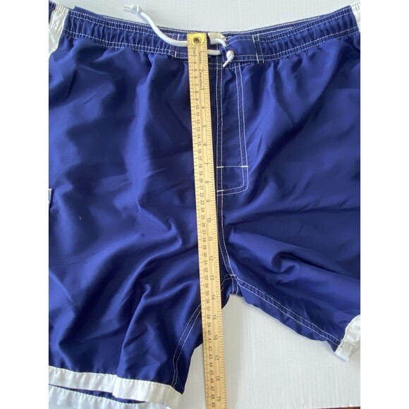 Talos Men's Swim Trunks Blue White Stripe Pockets Side Front Elastic Waist XL - Picture 6 of 9